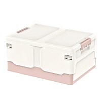 Ящик пластиковый складной белый, дно розовое, 480х360х240 мм в Череповце Ящик пластиковый складной белый, дно розовое, 480х360х240 мм в Череповце