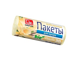 Мешки для мусора 30 л, ароматизированные, Ваниль, бежевые, в рулоне 20 шт., ПНД, 9 мкм, 560х530 мм, GRIFON Aroma, 101-020 V в Череповце