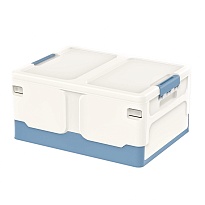 Ящик пластиковый складной белый, дно синее, 480х360х240 мм в Череповце