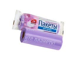 Мешки для мусора 35 л, ароматизированные, сиреневые, в рулоне 20 шт., ПНД, 12 мкм, 560х530 мм, GRIFON Полевые Цветы, 100-034 в Череповце