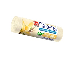Мешки для мусора 60 л, ароматизированные, Ваниль, бежевые, в рулоне 20 шт., ПНД, 9 мкм, 650х550 мм, GRIFON Aroma, 101-023 V в Череповце