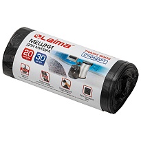 Мешки для мусора 20 л, черные, в рулоне 30 шт., ПНД, 8 мкм, 500х450 мм, LAIMA, 601376 в Череповце