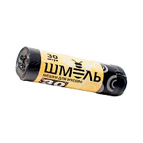 Мешки для мусора 30 л, черные, в рулоне 30 шт., ПНД, 7 мкм, 600х500 мм, ШМЕЛЬ, 4625 в Череповце