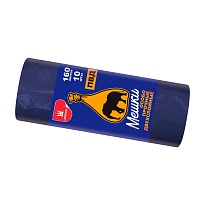 Мешки для мусора 160 л, синие, рулон 10 шт., ПВД, 35 мкм, 1100х900 мм, Уфа Пак, МВ1755 (МВ 160-10ср) в Череповце