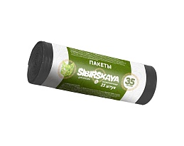 Мешки для мусора 30 л, черные, в рулоне 25 шт., ПНД, 7 мкм, 580х480 мм, SIBIRSKAYA, 101-003 S в Череповце