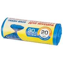 Мешки для мусора 90 л, синие, в рулоне 20 шт., ПНД, 14 мкм, 900х700 мм, LAIMA ULTRA, 607693 в Череповце