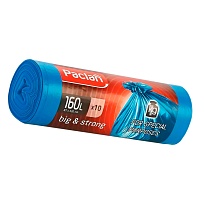 Мешки для мусора 160 л, синие, в рулоне 10 шт., ПВД, 21 мкм, 1200х870 мм, PACLAN Big&Strong, 604075 в Череповце