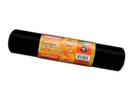 Мешки для мусора 180 л, ароматизированные, черные, в рулоне 10 шт., ПВД, 80 мкм, 1100х930 мм, EXPORT, exp18010142 в Череповце