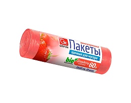 Мешки для мусора 60 л, ароматизированные, Клубника, красные, в рулоне 20 шт., ПНД, 9 мкм, 650х550 мм, GRIFON Aroma, 101-023 K в Череповце