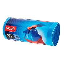 Мешки для мусора 35 л, с ушками, синие, в рулоне 30 шт., ПНД, 10,5 мкм, 640х500 мм, PACLAN Multitop, 600819 в Череповце