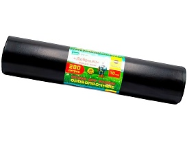 Мешки для мусора 280 л, ароматизированные, черные, в рулоне 10 шт., ПВД 110 мкм, 1400х930 мм, Добрыня, Dob28010black в Череповце