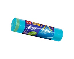 Мешки для мусора 35 л, с завязками, голубые, в рулоне 20 шт., ПНД, 12 мкм, 560х530 мм, GRIFON, 101-061 в Череповце