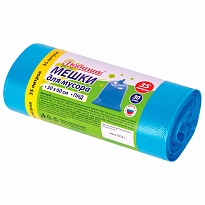 Мешки для мусора 35 л, синие, в рулоне 30 шт., ПНД, 10 мкм, 600х500 мм, Любаша, 608091 в Череповце
