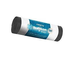 Мешки для мусора 120 л, черные, в рулоне 10 шт., ПНД, 14 мкм, 1100х700 мм, SIBIRSKAYA, 101-008 S в Череповце