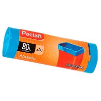 Мешки для мусора 80 л, синие, в рулоне 20 шт., ПНД, 12 мкм, 900х700 мм, PACLAN Classic, 606335 в Череповце