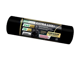 Мешки для мусора 240 л, черные, в рулоне 10 шт., ПВД 60 мкм, 1300х930 мм, EXTRA LUX+, 24010115 в Череповце
